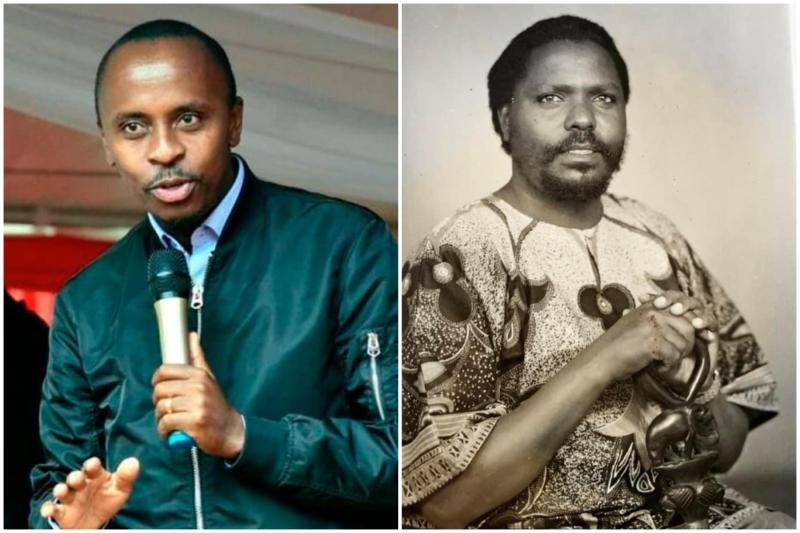 Photocollage of John Kiarie and his father.